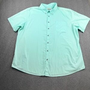 Magellan Outdoors Mens 3XL Mint Green Short Sleeve Button Down Shirt Classic Fit